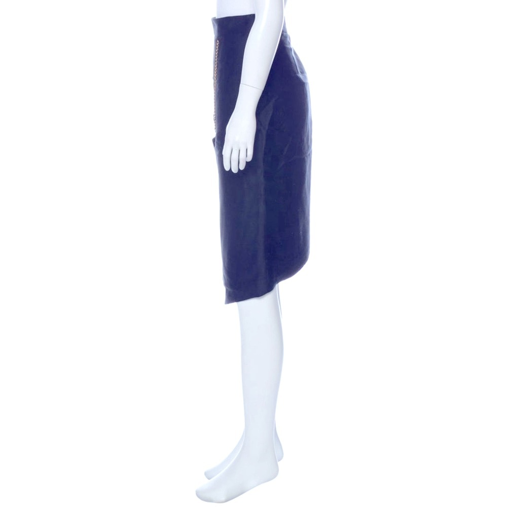 Thomas Wylde Asymmetrical Chain Skirt | Luxe Edge Pencil | Designer Statement - Picture 7 of 8